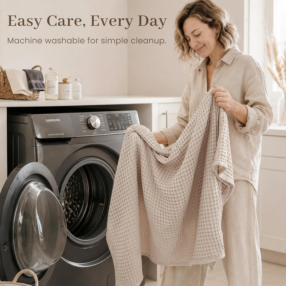 Konssy Waffle Baby Blanket for Boys & Girls, Soft Newborn Swaddle Blanket | Waffle Knit, Cozy Crib Blanket Neutral for Nursery, Stroller & Toddler Bed, Machine Washable, 43" x 43"