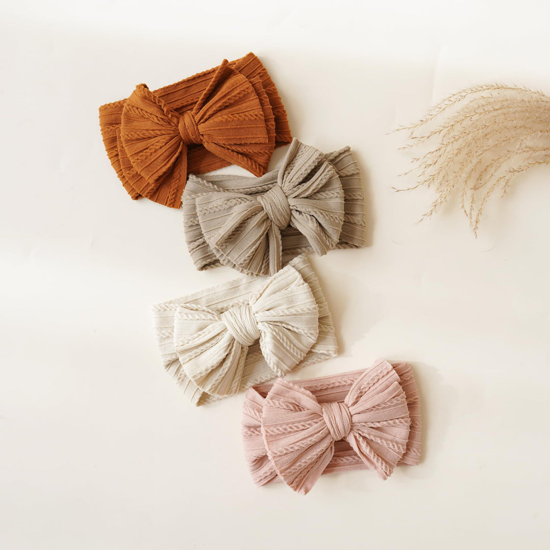 Prohouse 8 Pack Baby Bows Headbands for Girls, Newborn Nylon Headbands - Pink - image 4