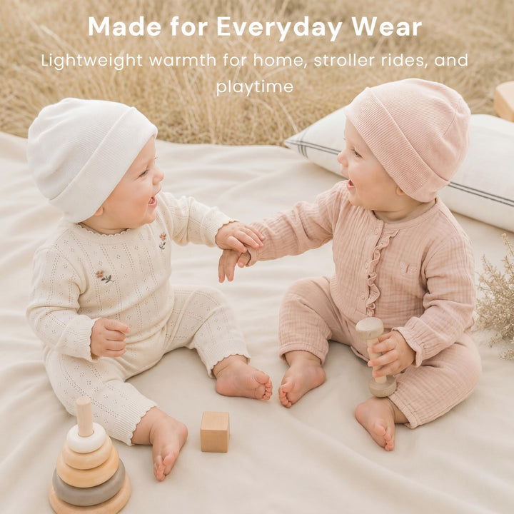 Konssy 6 Pack Baby Beanie Hats for Newborn Infant Girls Boys, 0-24 Months - Chestnut - image 2