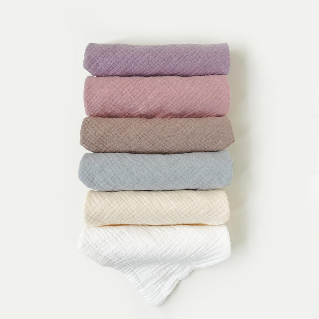 Konssy 6 Pack Muslin Baby Washcloths, 100% Cotton Wash Cloth Set - Pistachio Color - image 2