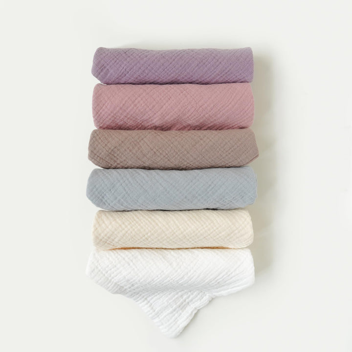 Konssy 6 Pack Muslin Baby Washcloths, 100% Cotton Wash Cloth Set - Pistachio Color - image 2
