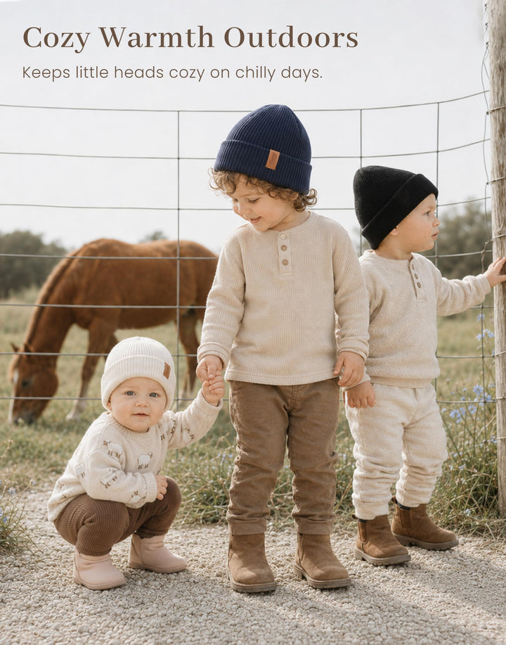 Konssy 4-Pack Baby Beanie Winter Hat for Newborn Infant Boy Girl 0-6 Months - Navy - image 8