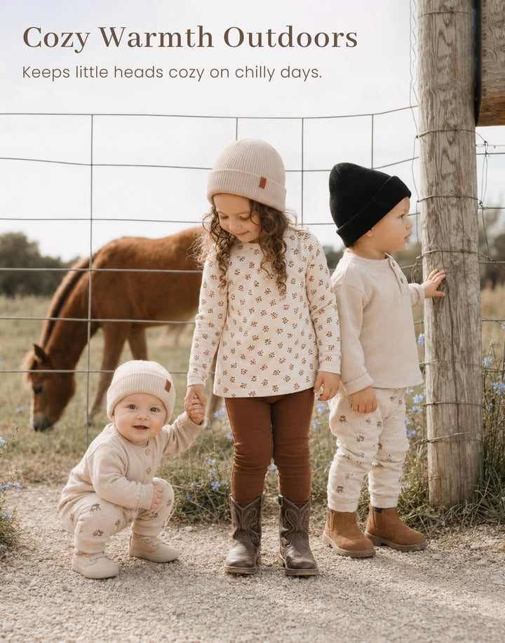 Konssy 4-Pack Baby Beanie Winter Hat for Newborn Infant Boy Girl 0-6 Months - Brown - image 8