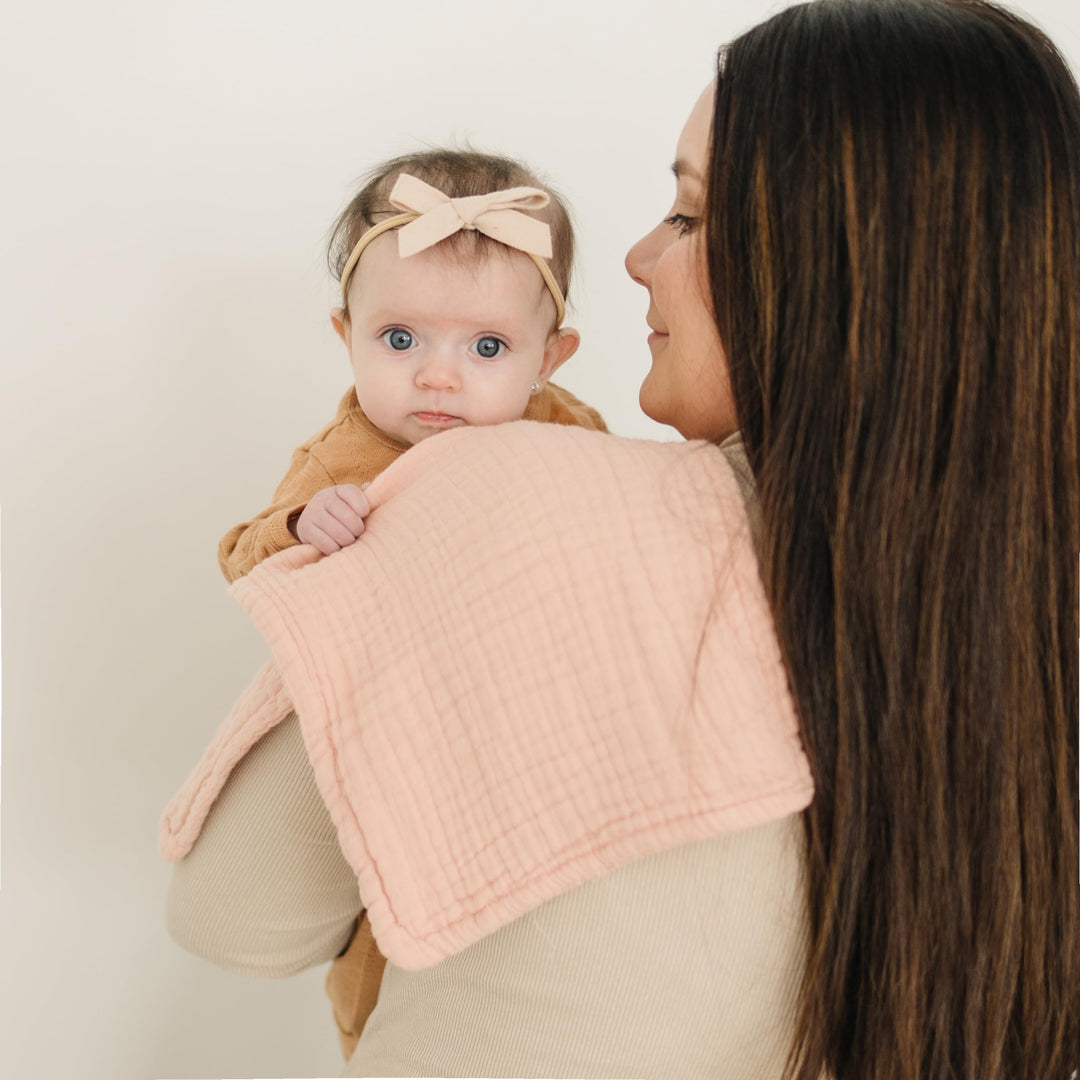 Konssy 6-Pack Thick Muslin Baby Burp Cloths, 6-Layer Ultra Soft Cotton - Beige - image 3