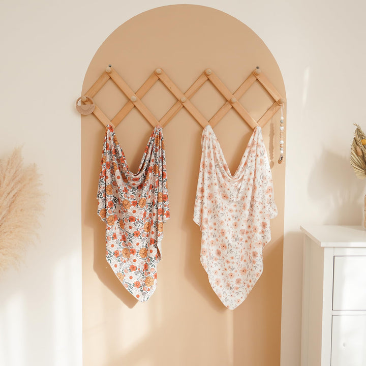 Konssy Baby Blanket & Headband Set, 32 x 32 Inch Swaddle Receiving Blanket - Baihuahui-Baotan-New - image 5