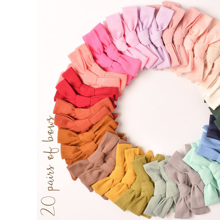 Prohouse 40 Pcs Toddler Hair Bows for Girls, Alligator Clip Bows Set - Bright - image 6