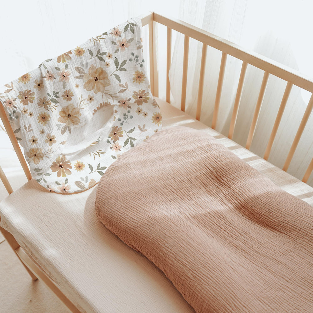 Konssy 2 Pack Muslin Baby Lounger Covers, Covers Only, 30.7" x 20" - Peach,Flowers - image 4