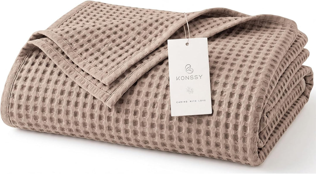 Konssy Waffle Baby Blanket for Boys & Girls, Softer Newborn Swaddle Blanket/2026 Upgraded Waffle Knit, Cozy Crib Blanket for Nursery, Stroller & Toddler Bed, Machine Washable, 43" x 43"