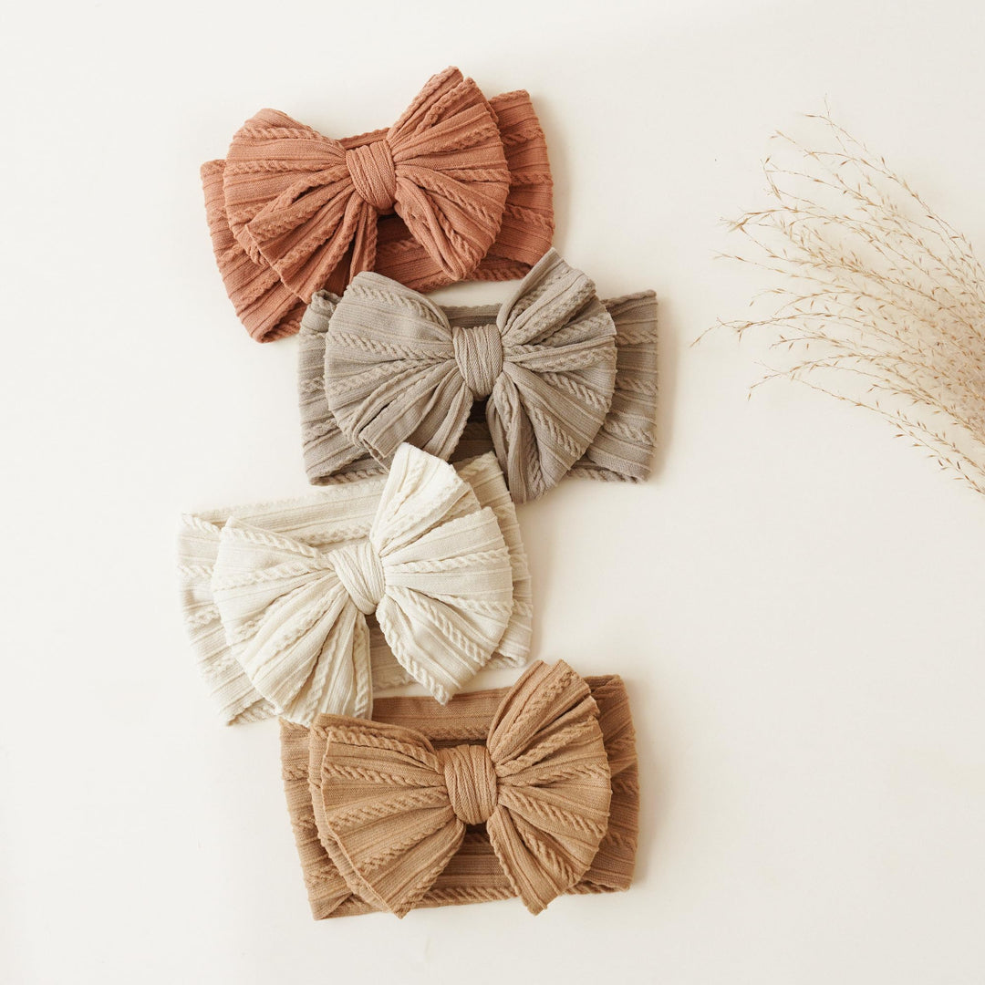 Prohouse 8 Pack Baby Bows Headbands for Girls, Newborn Nylon Headbands - Beige - image 8