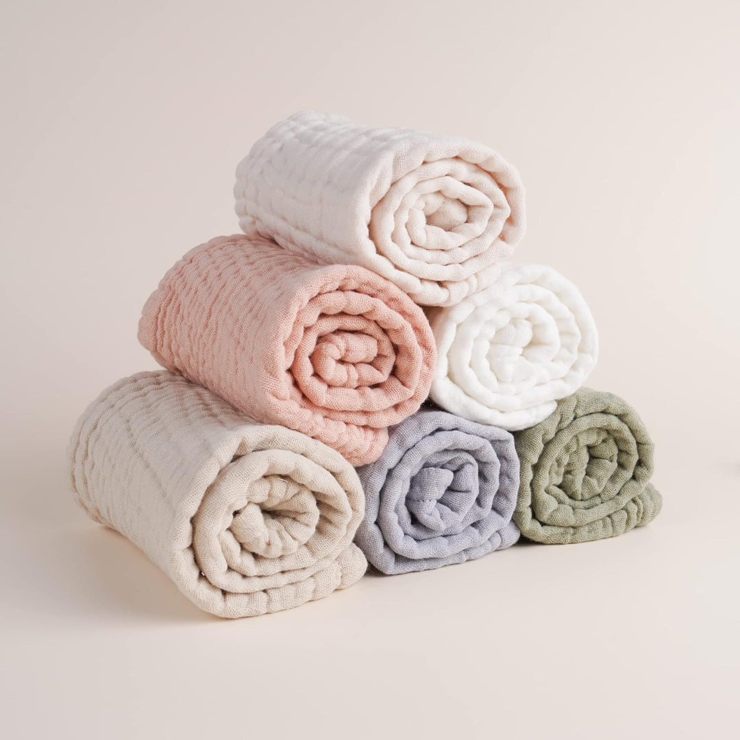 Muslin Baby Burp Cloths Sets 6 Pack KONSSY