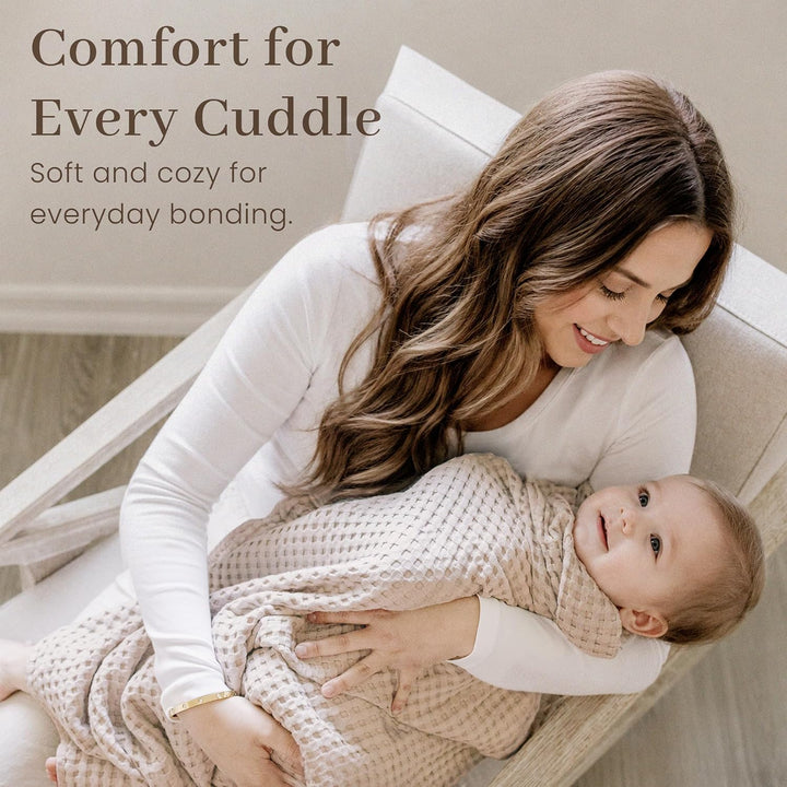 Konssy Waffle Baby Blanket for Boys & Girls, Soft Newborn Swaddle Blanket | Waffle Knit, Cozy Crib Blanket Neutral for Nursery, Stroller & Toddler Bed, Machine Washable, 43" x 43"