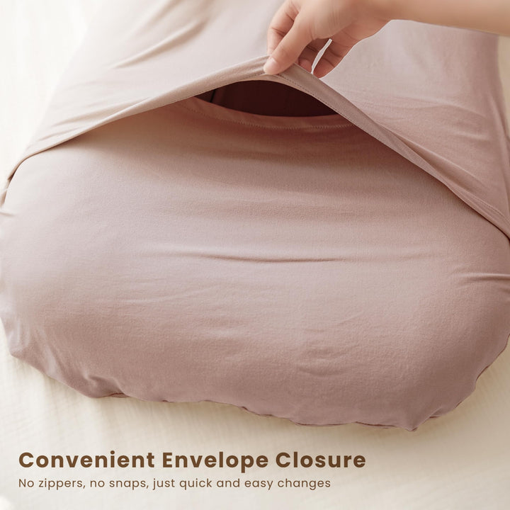 Konssy 2 Pack Baby Lounger Cover, Stretchy Infant Slipcover, Covers Only - Blossom,Taupe - image 3