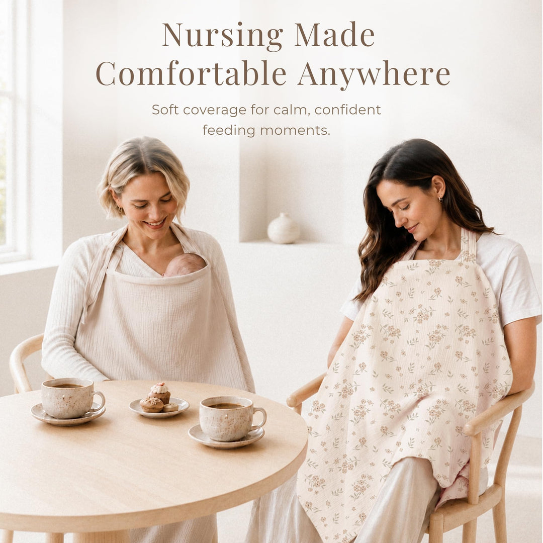 Konssy Muslin Nursing Cover Up for Breastfeeding with Rigid Hoop - shuangceng-buruzhao-jufenhua-Xin - image 8