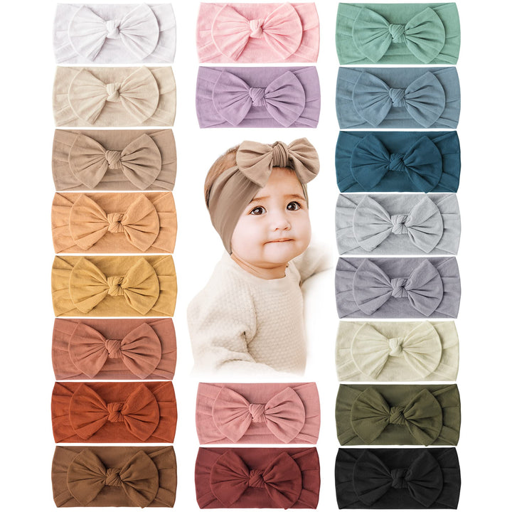 Prohouse 20 Pcs Baby Girl Bows and Headbands, Elastics Nylon Hairbands - Guanban-20Se-New - image 1