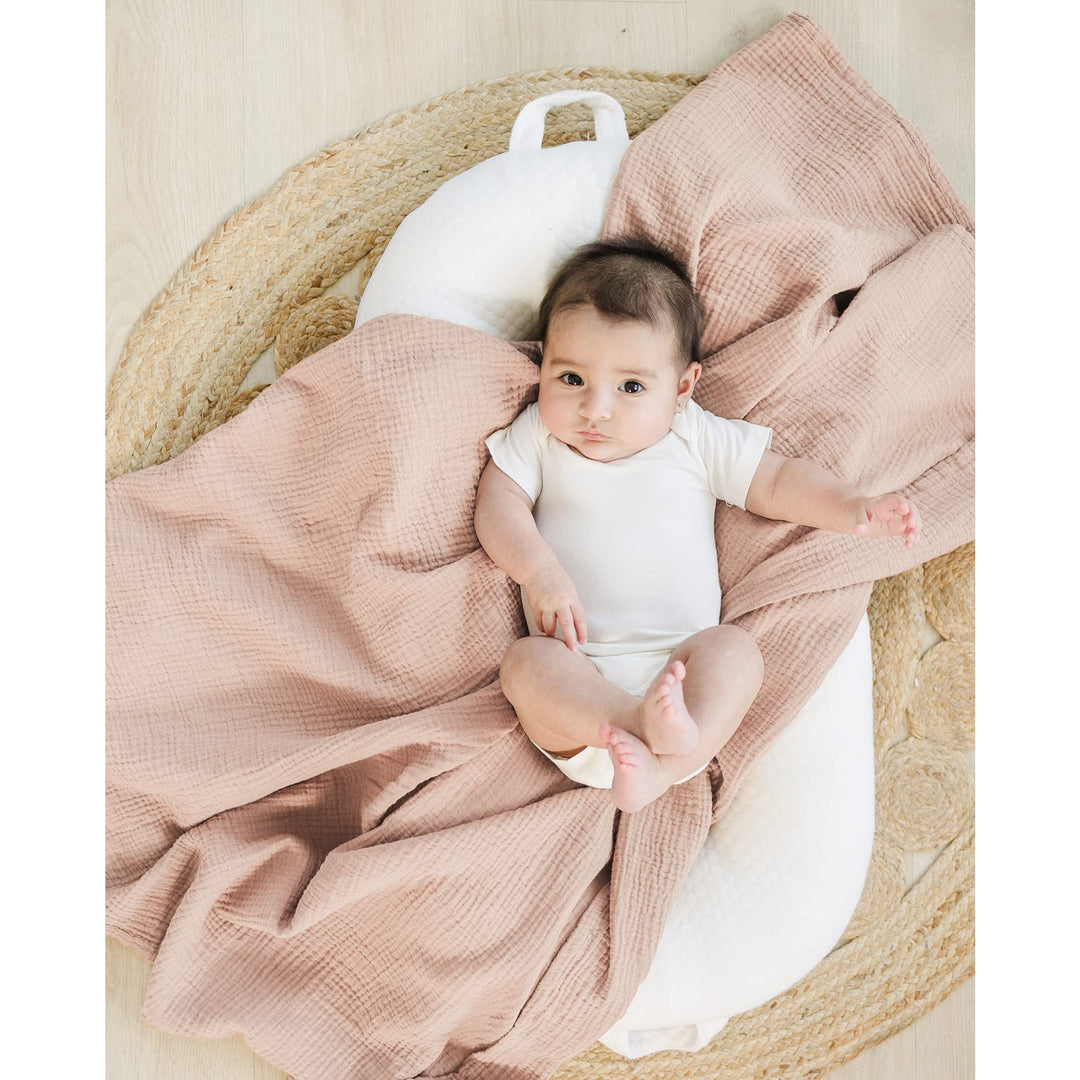 Konssy 3-Pack Muslin Baby Swaddle Blankets, 47 x 47 In Receiving Blankets - Chestnut - image 3
