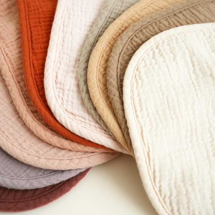 Konssy 10-Pack Muslin Baby Bibs for Drooling and Teething - Dusty Pink - image 8