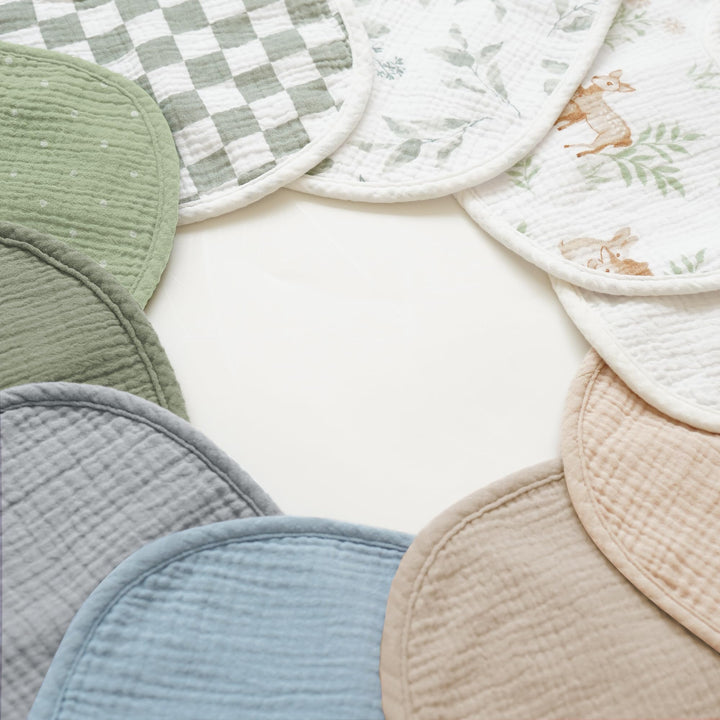 Konssy 10-Pack Muslin Baby Bibs for Drooling and Teething - Greenery - image 7
