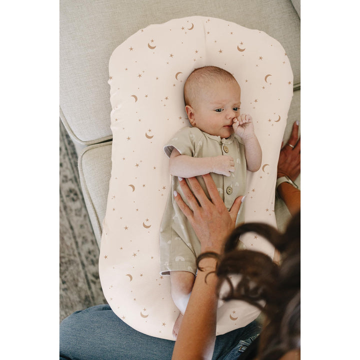 Konssy 2 Pack Baby Lounger Cover, Stretchy Infant Slipcover, Covers Only - Coffee Check,Moon - image 7