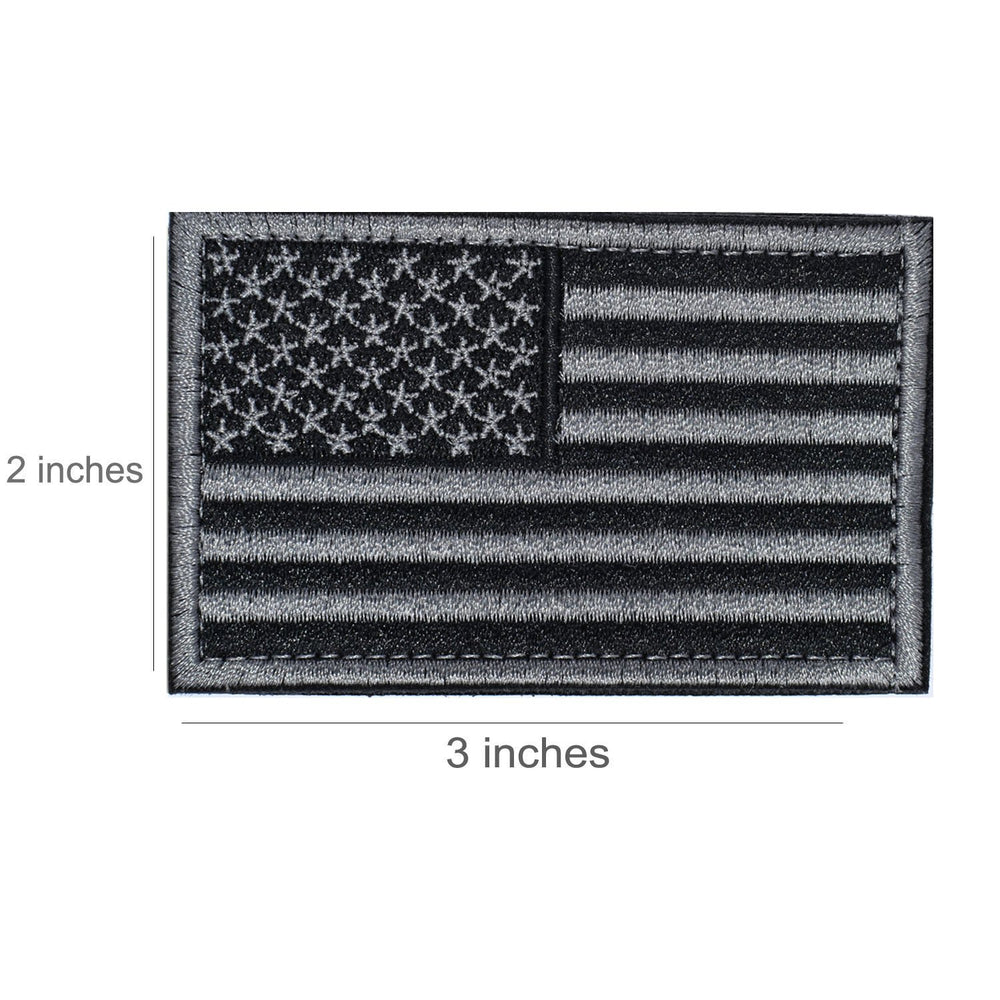 Prohouse 2-Pack Tactical USA Flag Patches, American Flag Emblem - USA flag patches-2 pieces-Gray - image 2