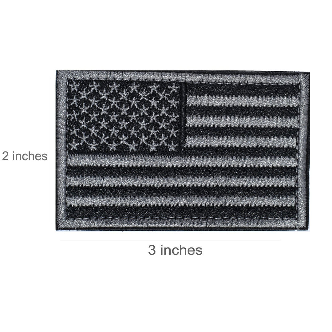 Prohouse 2-Pack Tactical USA Flag Patches, American Flag Emblem - Black & Grey - image 2
