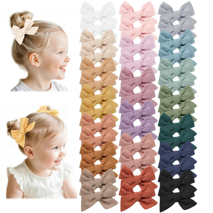 Prohouse 40 Pcs Toddler Hair Bows for Girls, Alligator Clip Bows Set - Vibrant - image 1