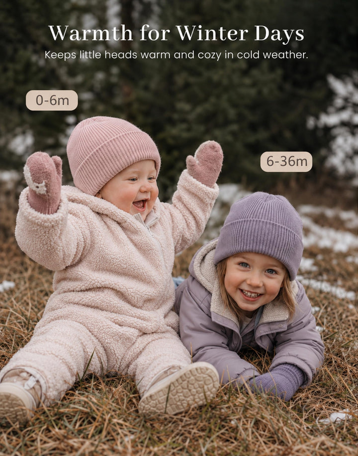 Konssy 4-Pack Baby Beanie Winter Hat for Newborn Infant Boy Girl 0-6 Months - Purple - image 9
