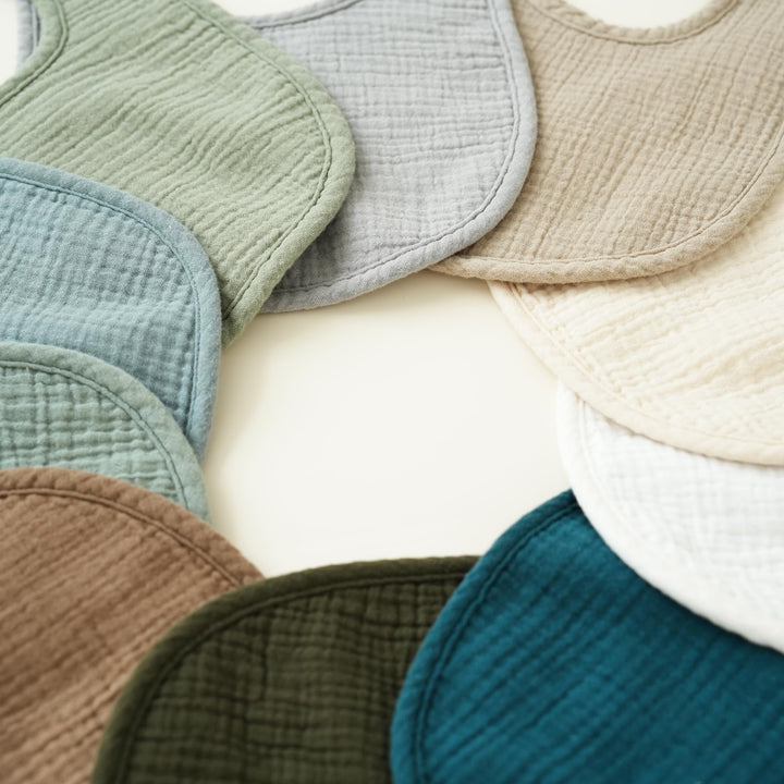 Konssy 10-Pack Muslin Baby Bibs for Drooling and Teething - Green - image 8