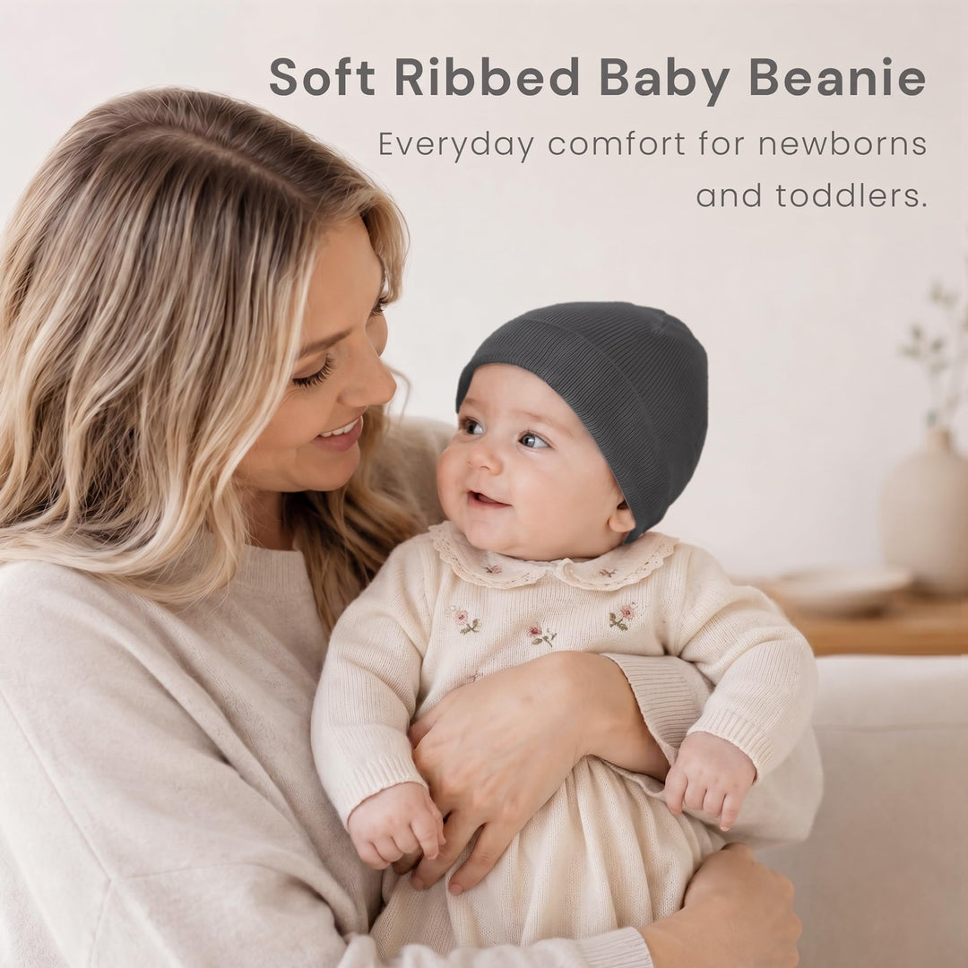 Konssy 6 Pack Baby Beanie Hats for Newborn Infant Girls Boys, 0-6 Months - Xiao-Yuanmao-2Dai-Hui-Xin - image 3