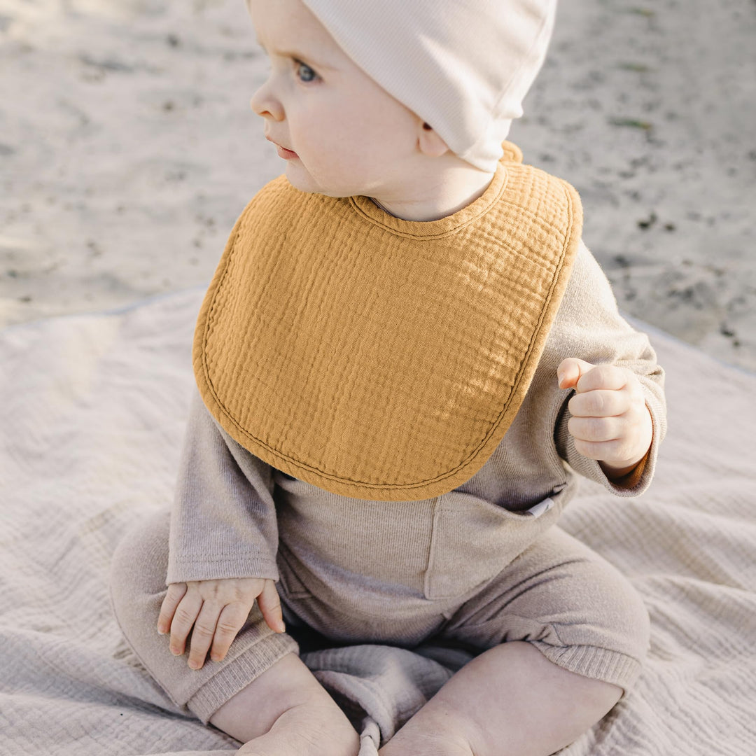 Konssy 10-Pack Muslin Baby Bibs for Drooling and Teething - Dusty Pink - image 6