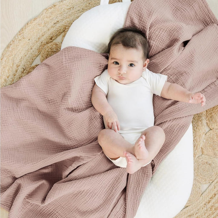 Konssy 3 Pack Muslin Swaddle Blankets for Unisex, Newborn Receiving Blanket, Large 47 x 47 inches, Soft Breathable Muslin Baby Swaddles for Boys & Girls