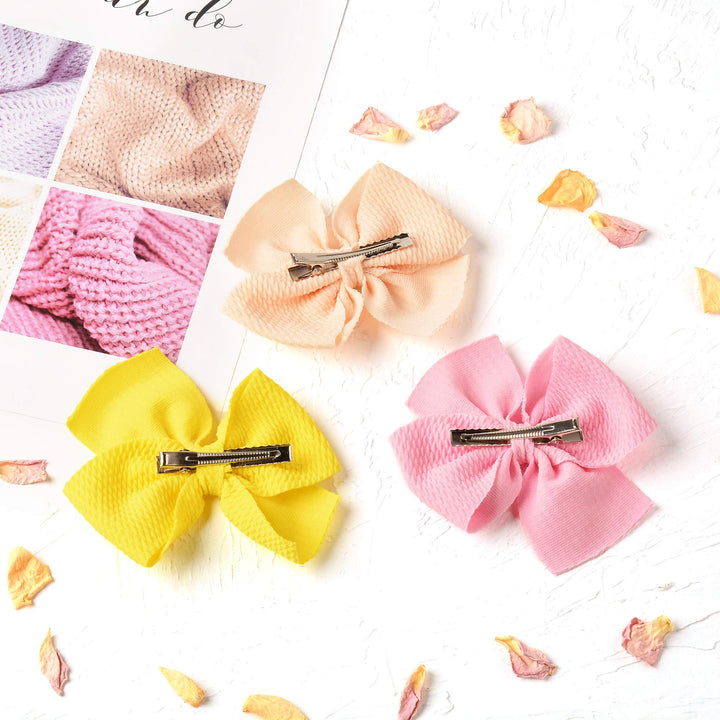 Prohouse 30 Pcs Waffle Hair Bows for Baby Girls with Alligator Clips - Fengchexi-Jiazi=30PCS - image 5
