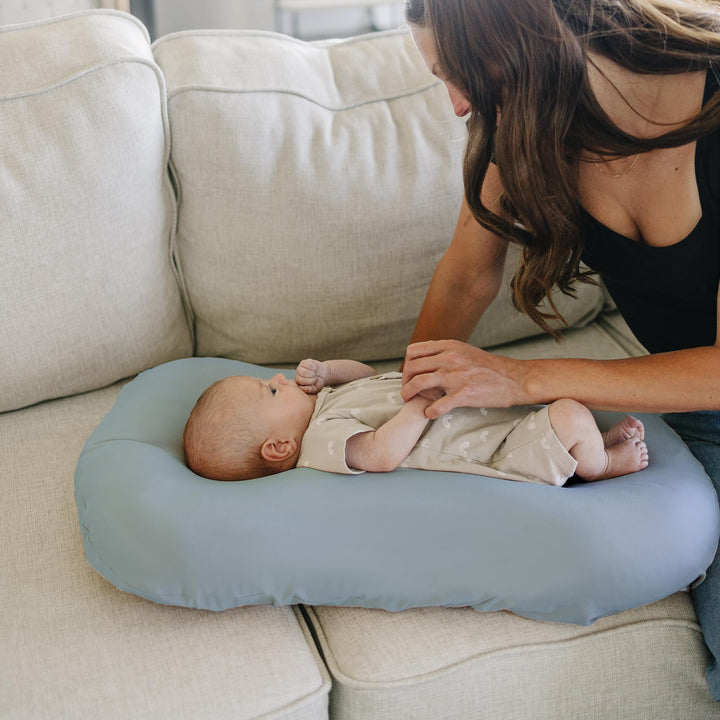 Konssy 2 Pack Baby Lounger Cover, Stretchy Infant Slipcover, Covers Only - Blue Grass,Ice Blue - image 7