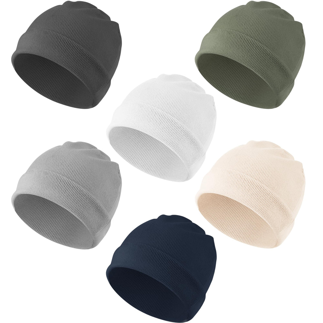 Konssy 6 Pack Baby Beanie Hats for Newborn Infant Girls Boys, 0-6 Months - Xiao-Yuanmao-2Dai-Hui-Xin - image 1