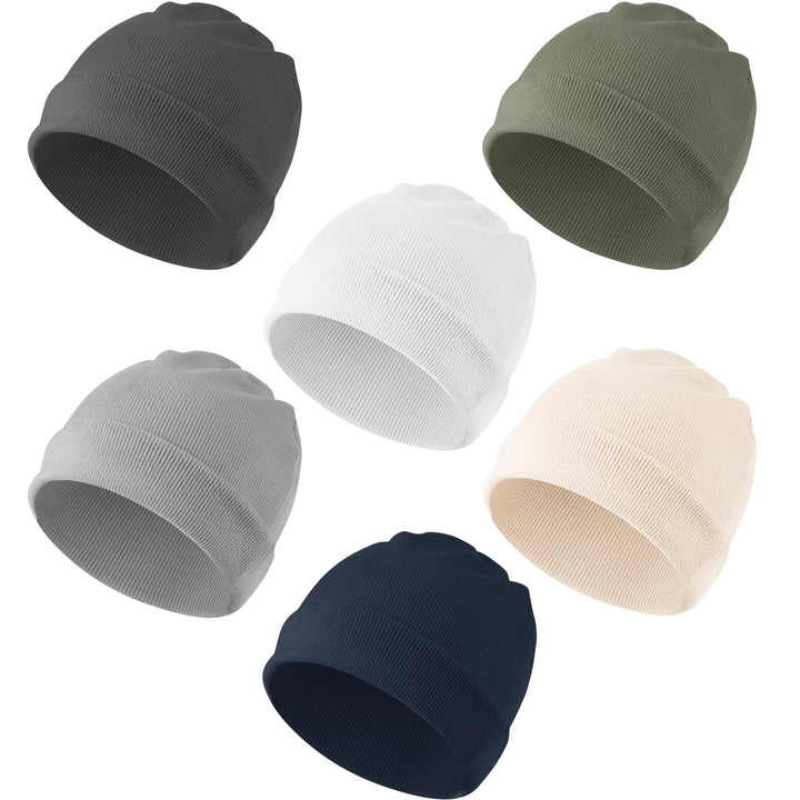 Konssy 6 Pack Baby Beanie Hats for Newborn Infant Girls Boys, 0-6 Months - Xiao-Yuanmao-2Dai-Hui-Xin - image 1