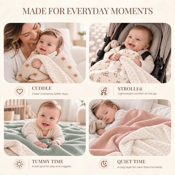 Konssy Soft Muslin Baby Blanket for Unisex Boys & Girls, 30 x 40 Inch - Afterglow - image 4