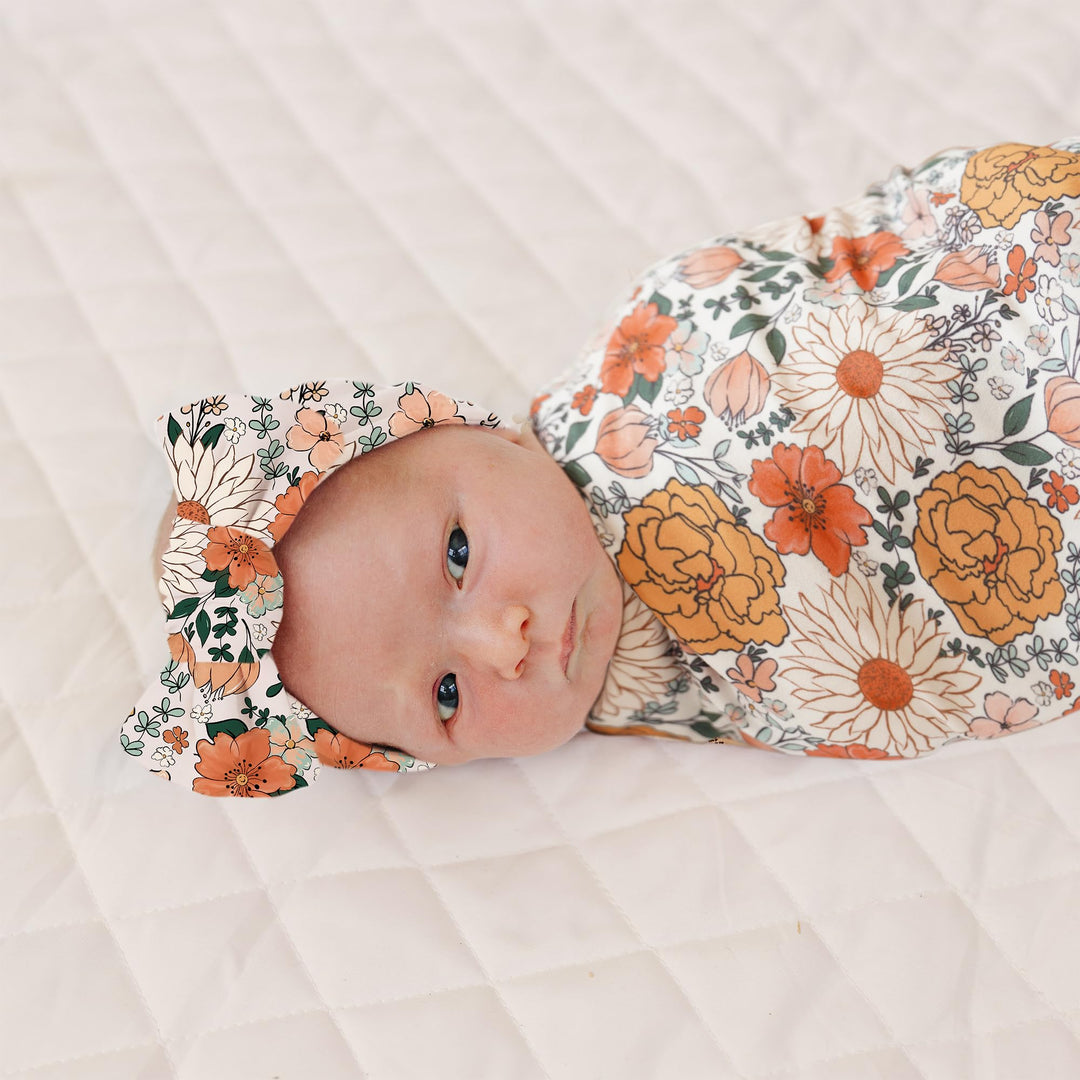 Konssy Baby Blanket & Headband Set, 32 x 32 Inch Swaddle Receiving Blanket - huahui-baotan-New - image 6