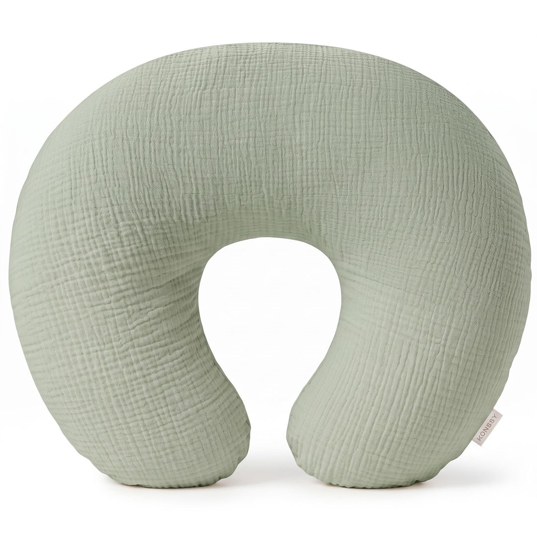 Konssy Muslin Nursing Pillow Covers, Soft Cover for Breastfeeding Pillows - Fog Green - image 1