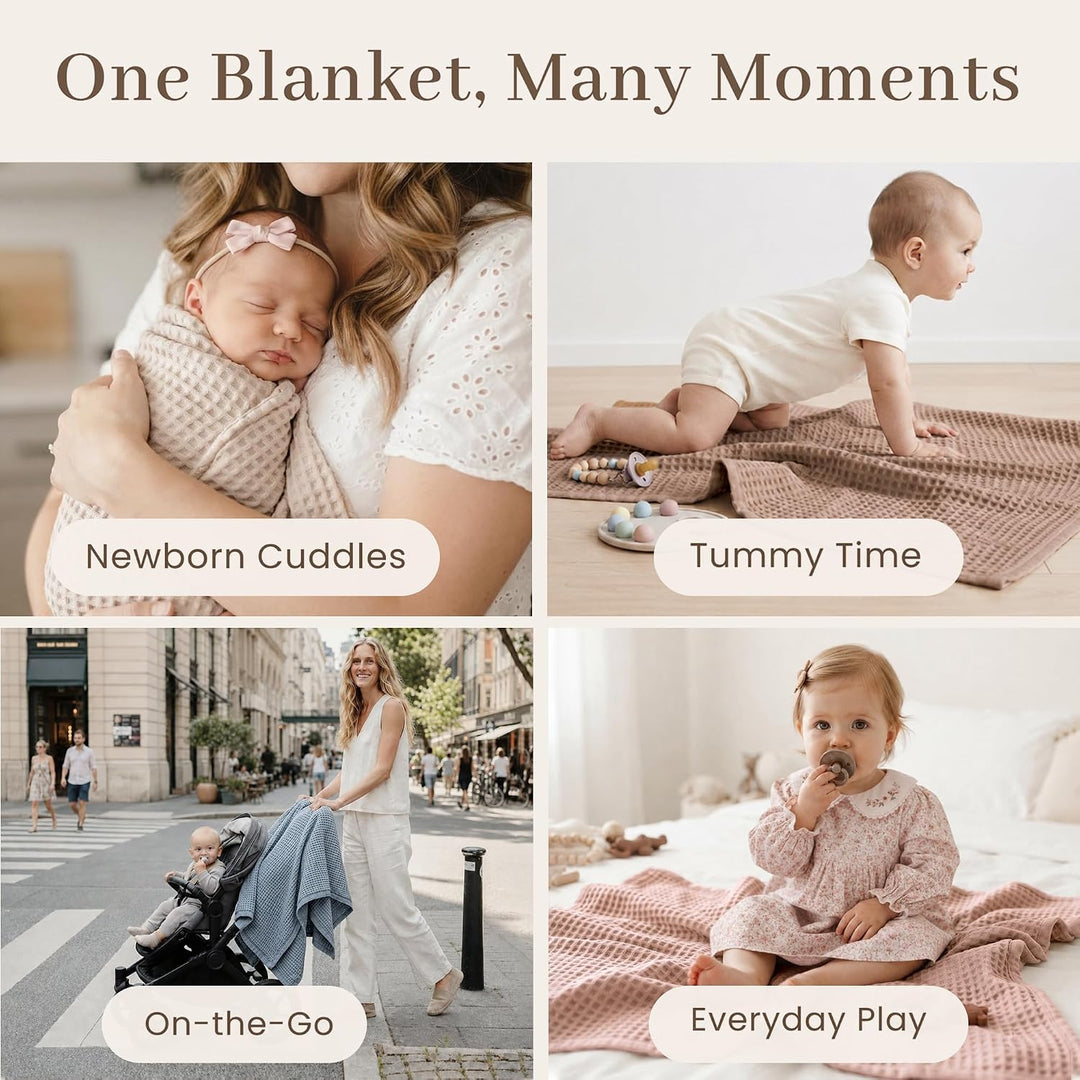 Konssy Waffle Baby Blanket for Boys & Girls, Softer Newborn Swaddle Blanket/2026 Upgraded Waffle Knit, Cozy Crib Blanket for Nursery, Stroller & Toddler Bed, Machine Washable, 43" x 43"