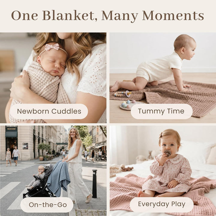 Konssy Waffle Baby Blanket for Boys & Girls, Softer Newborn Swaddle Blanket/2026 Upgraded Waffle Knit, Cozy Crib Blanket for Nursery, Stroller & Toddler Bed, Machine Washable, 43" x 43"