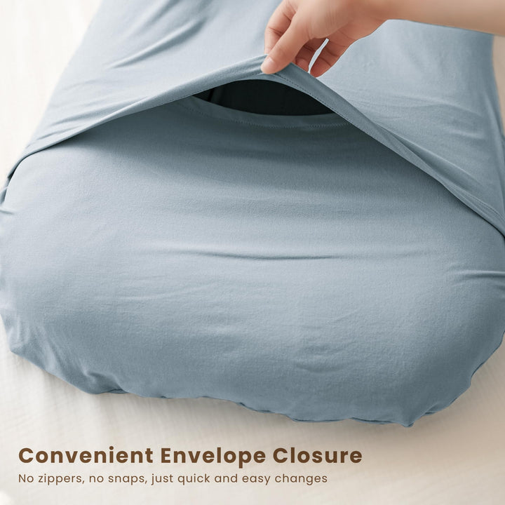 Konssy 2 Pack Baby Lounger Cover, Stretchy Infant Slipcover, Covers Only - Blue Grass,Ice Blue - image 3