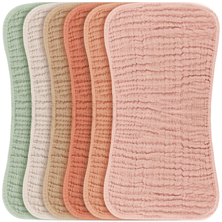 Konssy 6 Pack Large Muslin Baby Burp Cloths and Burp Rags Set for Newborn - Dagebu-Badai-New - image 1