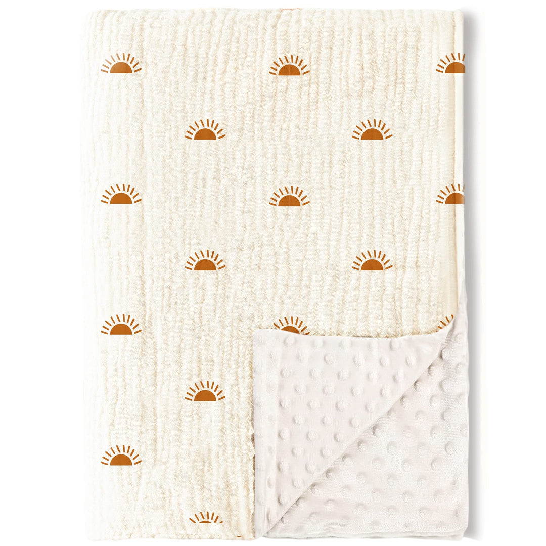 Konssy Soft Muslin Baby Blanket for Unisex Boys & Girls, 30 x 40 Inch - Sun - image 1