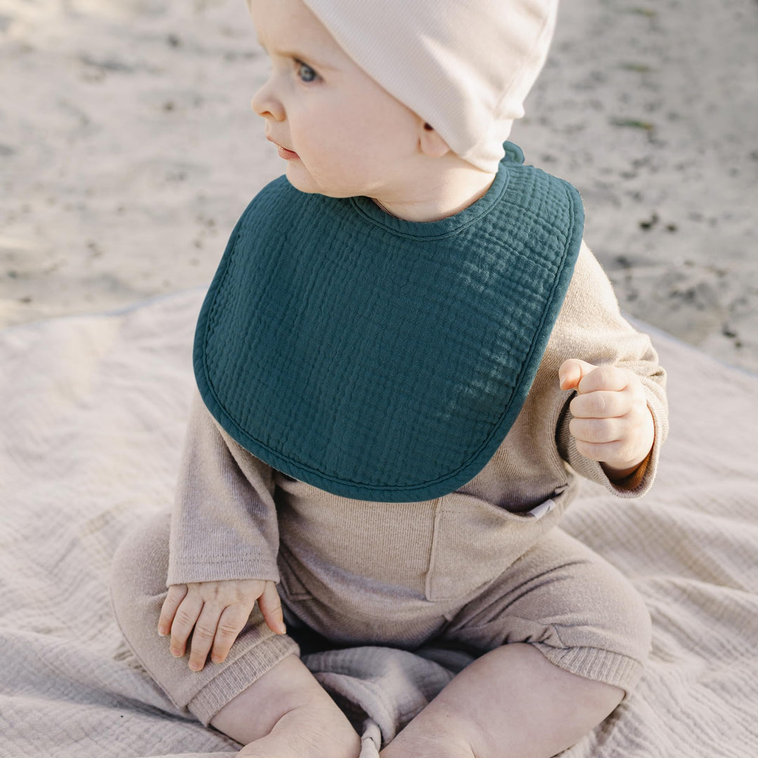 Konssy 10-Pack Muslin Baby Bibs for Drooling and Teething - Green - image 6