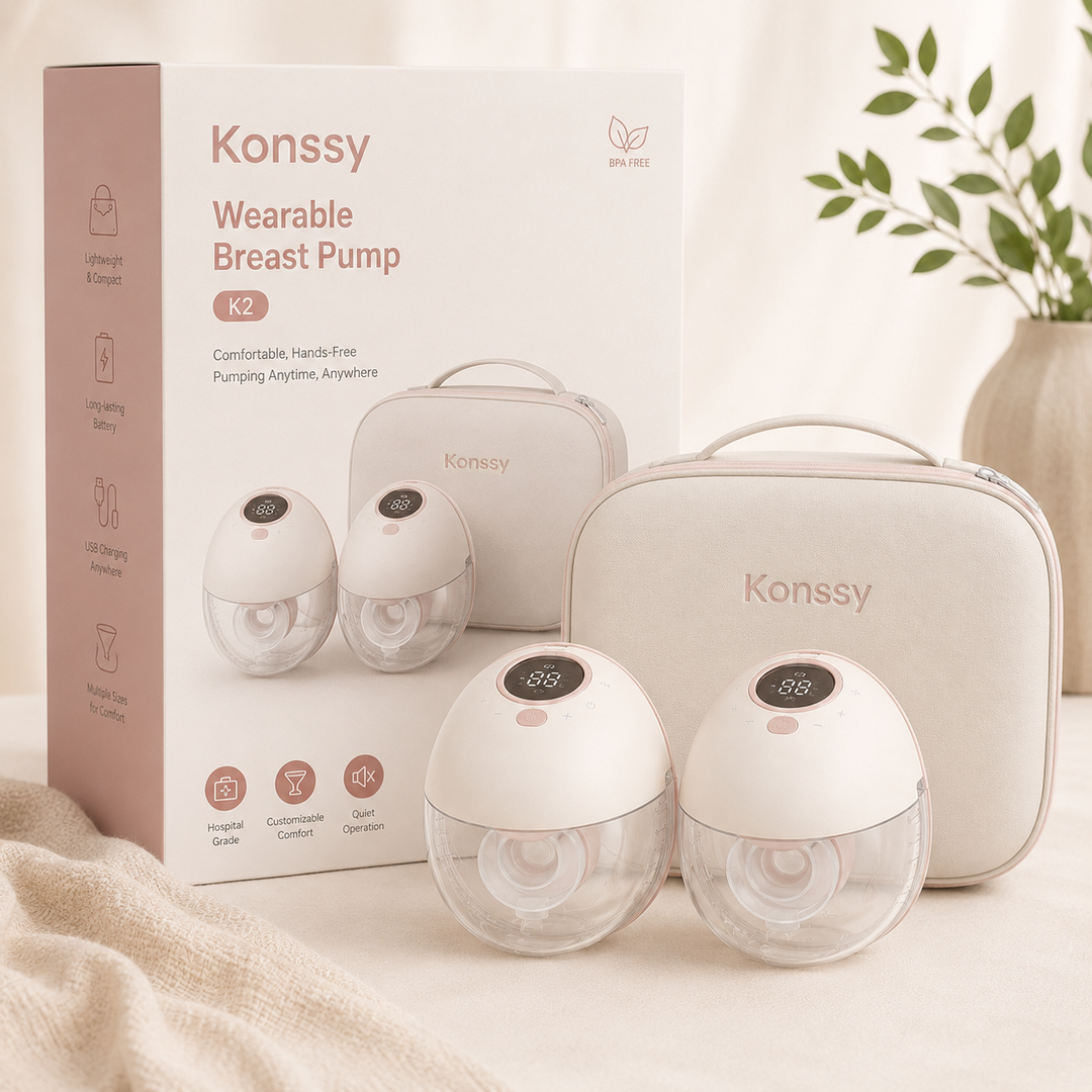 Konssy Wearable Electric Breast Pump, Hands-Free In-Bra Milk Pump with Adjustable Settings