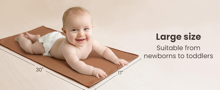 Konssy Faux Leather Waterproof Baby Changing Mat 2 Pack, Regular, 32"x20" - product details 6