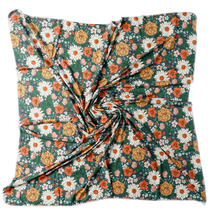 Konssy Baby Blanket & Headband Set, 32 x 32 Inch Swaddle Receiving Blanket - Green - image 2