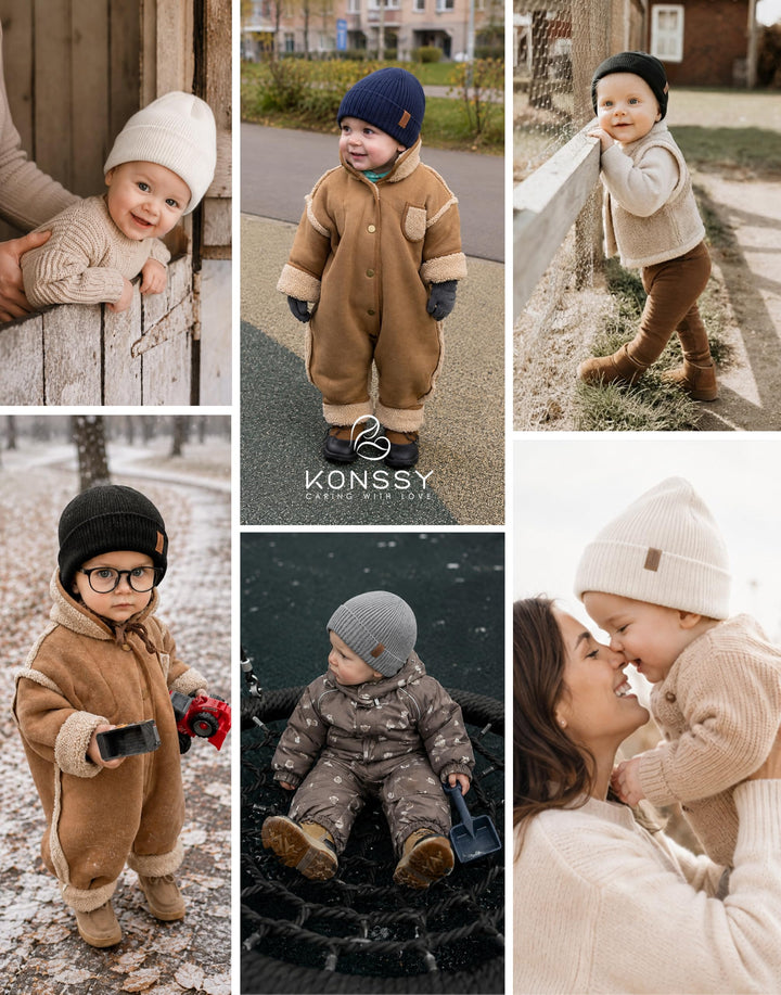 Konssy 4-Pack Baby Beanie Winter Hat for Newborn Infant Boy Girl 0-6 Months - Navy - image 3
