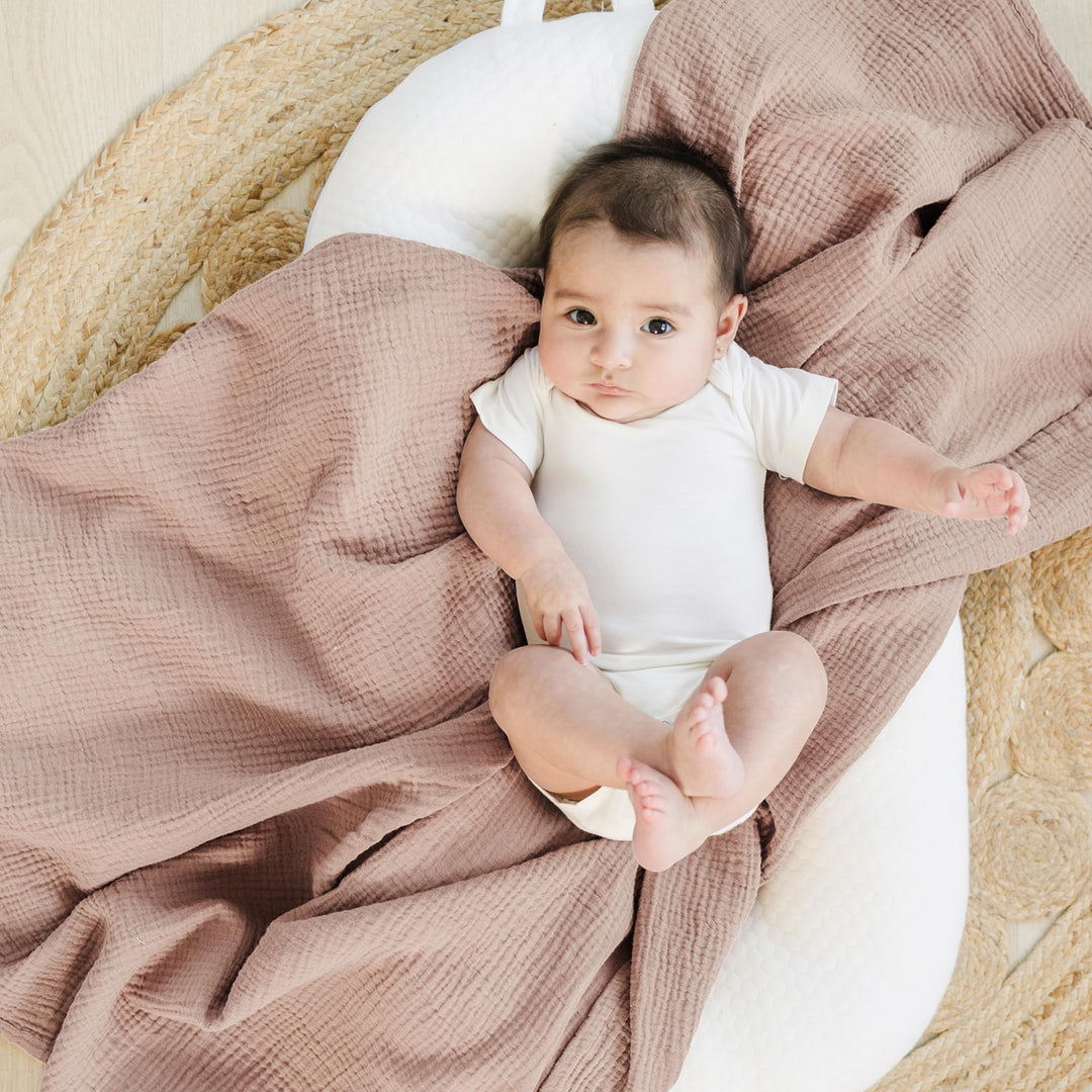 Konssy Muslin Swaddle Blankets, 100% Cotton Receiving Blankets, 47"x 47" - Taupe,Butterfly Dreams - image 2