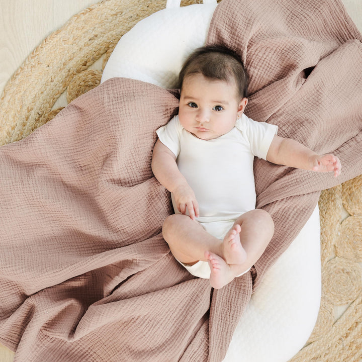 Konssy Muslin Swaddle Blankets, 100% Cotton Receiving Blankets, 47"x 47" - Taupe,Butterfly Dreams - image 2