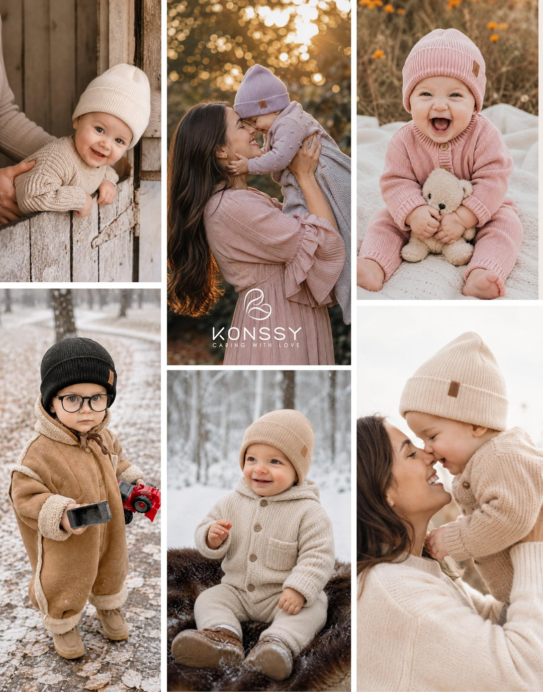 Konssy 4-Pack Baby Beanie Winter Hat for Newborn Infant Boy Girl 0-6 Months - Purple - image 3